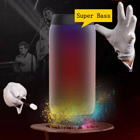 AFK HiFi Sound Super Wireless Speaker for Bass Outdoor Mini Portable Stereo with RGB LED Lighting and Metal Cabinet