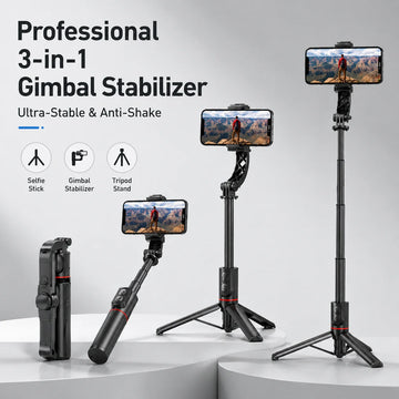 Portable Mini Gimbal Stabilizer Wireless Remote Selfie Stick Tripod Stand Anti-shake Phone Holder for Outdoor Shooting