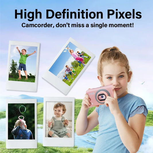 2026 New 1080P HD Mini Digital Camera Portable Selfie Video Recorder Cartoon Educational Toy Kids Camera for Boys Girls