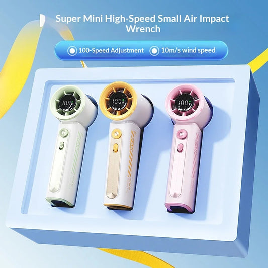 2026 for High-speed Small Wind Gun Turbo Portable Digital Display Handheld Fan 3600mAh Battery USB Charging Mini Plastic