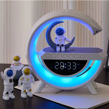 Creative Tech Gift Wireless Charger Speaker Smart RGB Night Light Digital Clock Table Lamp Wholesale for Office & Home Decor