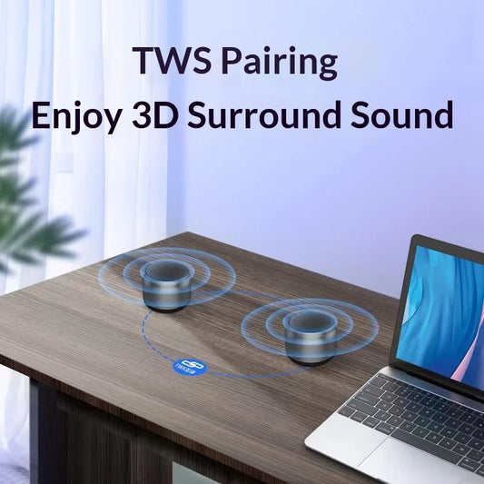 Mini Portable Wireless  Speaker TWS Subwoofer Deep Bass Outdoor Metal Speaker for Smartphone Christmas Gift Wholesale