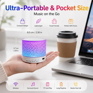 Wholesale Mini  Speaker with Crackle LED Light Portable Wireless Sound Box Support TF Card Custom Logo for Promo Gift