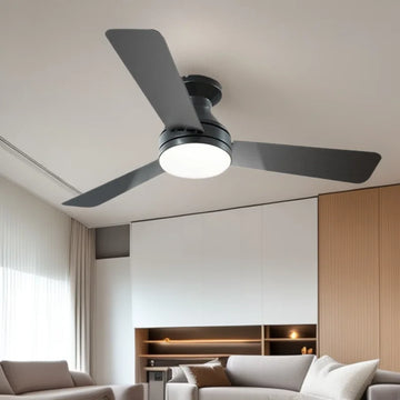 Three-blade Acrylic Remote Control Smart Inverter Ceiling Fan with Light for Hotels Living Rooms Dining Rooms