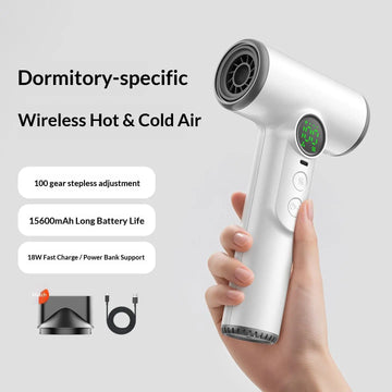 2026 Hot Sale Smart Versatile 200W High Speed 3-Speed Portable Wireless Rechargeable Hair Dryer for Hotel & Outdoor Use