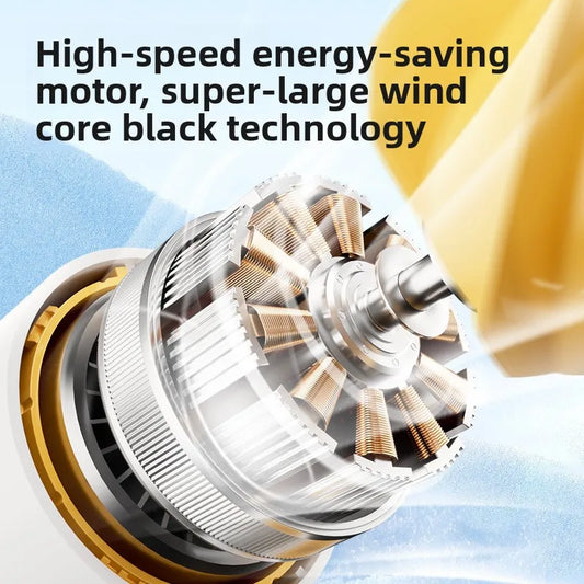 High-Speed Handheld Fan with Brushless Motor USB Rechargeable 6-Speed 2000-4000mAh Battery 6-8h Outdoor Cooling for Students