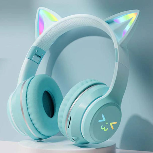 Multy Colour Cartoon Cute BT612 LED Light cat Ear Headphone HIFI Large Battery Low Latency Game Earphone Real Stereo Sound