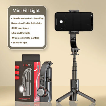 Portable L18 Single-Axis Phone Stabilizer Foldable Selfie Stick with Bluetooth Remote Anti-Shake Gimbal for YouTube Video