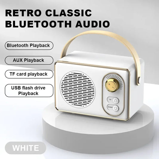 2026 Professional Designer Wireless High Quality Audio Box Speaker Fashionable Retro Design with Loud Sound TF Card FM Radio