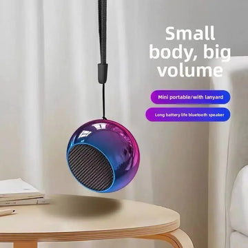 Super Mini Wireless for 5.2 Portable Outdoor Sports Aluminum Alloy Subwoofer Speaker 5W Output TWS Pairing Built-in Mic