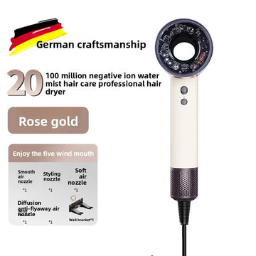 300,000 RPM High Speed Hair Dryer Professional Negative Ion Salon Blow Dryer 1600W Lightweight Quiet Powerful Airflow for Travel