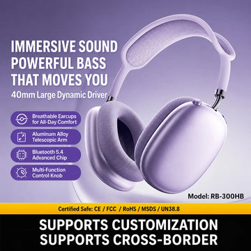 Remax Wireless Over-Ear Headphones Active Noise Cancellation (ANC) Custom Fit Long Battery Life High Quality Sound for 5.4