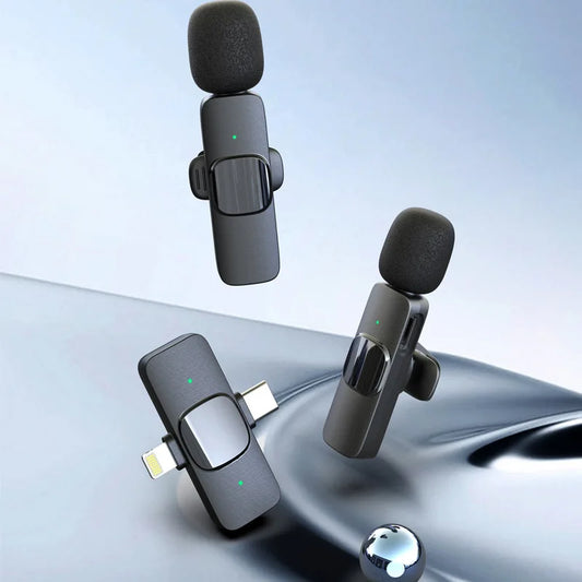 Collar Sans Fil Vlogging Live Youtuber Cordless Lapel Clip Mini Mic Lavalier Wireless Microphone for Mobile Phone Vlog