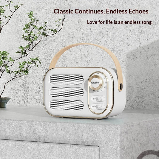 Newest Retro Wireless Portable Blue Tooth Speaker with Bass Home Audio Player Mini BT with Mighty Sound Built-in Aux Retro