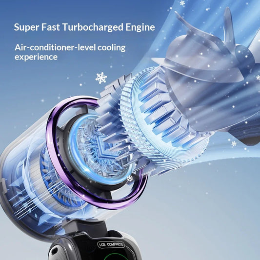 New Ice High Speed Semiconductor Refrigeration Handheld Fan Portable Lanyard Battery Powered Outdoor Folding Desktop Small Fan