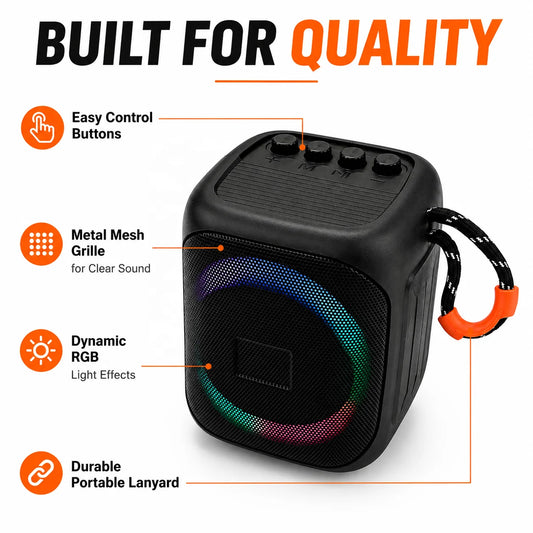 Portable Wireless RGB Bluetooth Speaker Mini Sound Box with Hanging Strap Deep Bass Small Outdoor Speaker for Resell