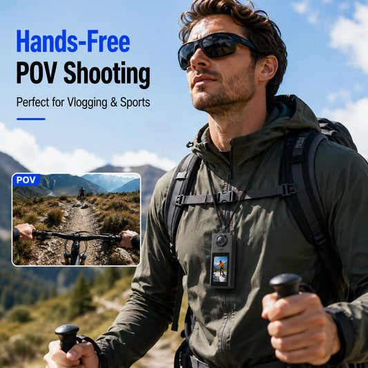 Wearable Pendant Body Camera Magnetic Mini Sport Camera 1080P WiFi Hands-free Thumb Cam for Extreme Sports and Daily Vlogging