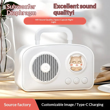 Mini Small Size Portable Wireless Speaker Music Speaker With Night Light Speakers for Mobile Phone Cute Cartoon Cat Bear