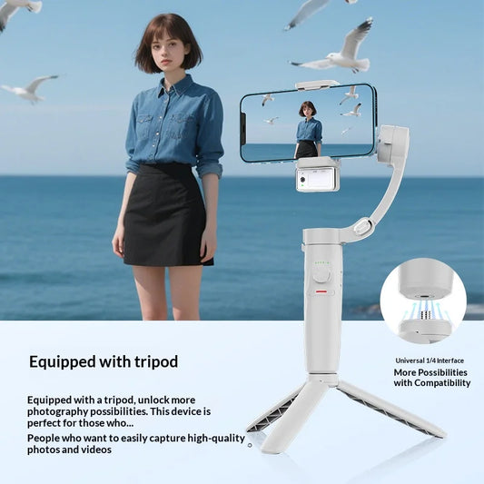 M2 3-Axis Gimbal Stabilizer Mini Foldable Selfie Stick 360 Ai Automatic Face Tracking Smartphone Gimbal Stabilizer