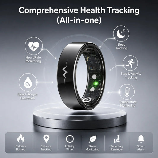 M007 ECG Smart Ring 5ATM Waterproof Stainless Steel Heart Rate Sleep Monitor Wearable Health Tracker Intelligent Ring Bulk