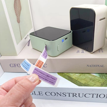 Mini Portable Adhesive Thermal Label Machine with USB Interface Black White Receipt Printer for DIY Self-adhesive Labels