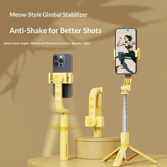 Wholesale Phone Accessories Supplier KT08 Anti-shake Phone Stabilizer Stand Integrated  Selfie Stick