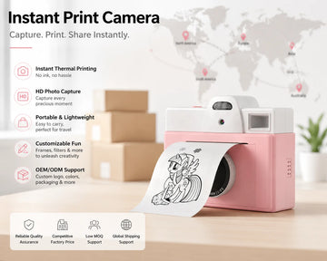 2026 Chaoke Children's Mini Digital Thermal Print Camera Instant Photo Printing Kids' Toy Lanyard TF Card Media Gift Boys Girls