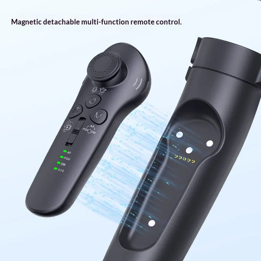 M3 3-Axis Smartphone Gimbal Stabilizer AI Face Tracking Magnetic Fill Light Detachable Remote Anti-Shake for TikTok YouTube Vlog
