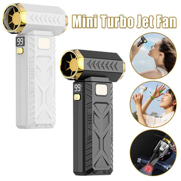 Portable Rechargeable Brushless Motor Turbo Fan Flashlight Adjustable Wind Speed Strong Power Dry Blower Car Keyboard PC Home