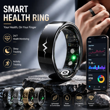 M007 ECG Smart Ring 5ATM Waterproof Stainless Steel Heart Rate Sleep Monitor Wearable Health Tracker Intelligent Ring Bulk