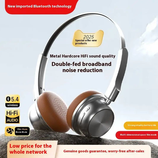 New Retro Fashion CR-20 On-Ear & Over-Ear Gaming Headset with Long Battery Life Maillard Metal 5.4 Chipset for Travel JL