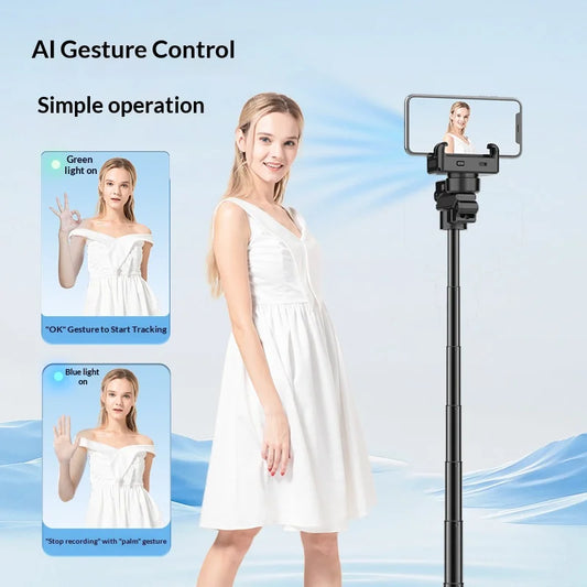 C16 Intelligent Selfie Stick Expandable Phone Holder Detachable Wireless Remote Control Stabilizer for Facial Recognition