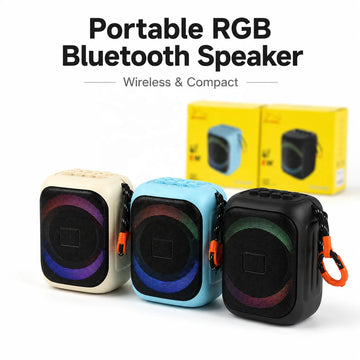 Portable Wireless RGB Bluetooth Speaker Mini Sound Box with Hanging Strap Deep Bass Small Outdoor Speaker for Resell