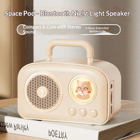 2026 New Cute Cartoon Speaker With Lights Bear Wireless Speaker for Kawaii Room Decor Birthday Gifts for Women Teen Girls