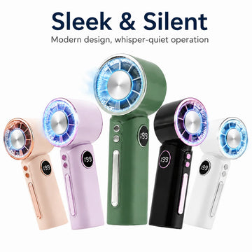 2026 New High Speed Handheld Fan, Portable Cold Compress Mini Turbo Fan with LED Display, USB Rechargeable Personal Cooling Fan