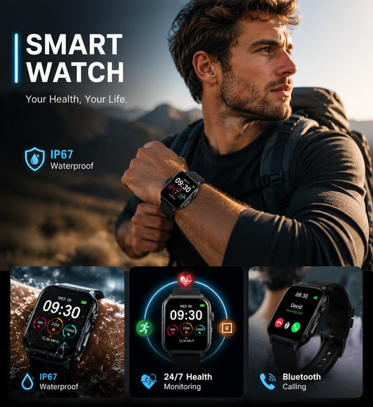 2026 Health Monitoring Smart Watch for F200 App Control Montres Intelligentes 260mAh Battery IP67 Waterproof ECG Smart Watch