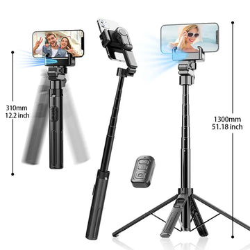 C16 Intelligent Selfie Stick Expandable Phone Holder Detachable Wireless Remote Control Stabilizer for Facial Recognition