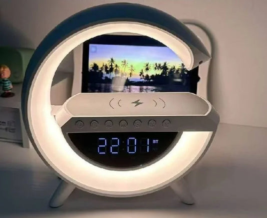 Creative Tech Gift Wireless Charger Speaker Smart RGB Night Light Digital Clock Table Lamp Wholesale for Office & Home Decor